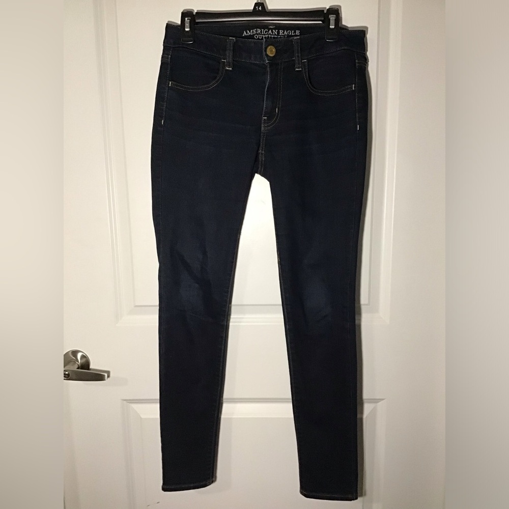 American Eagle Outfitters Dark Indigo Skinny Jeans Size 10